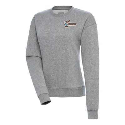 Women's Antigua  Heather Gray Inland Empire 66ers Victory Pullover Sweatshirt