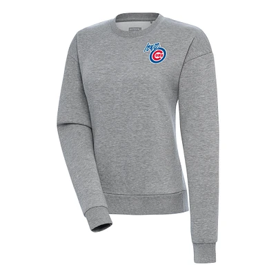 Women's Antigua Heather Gray Iowa Cubs Victory Pullover Sweatshirt