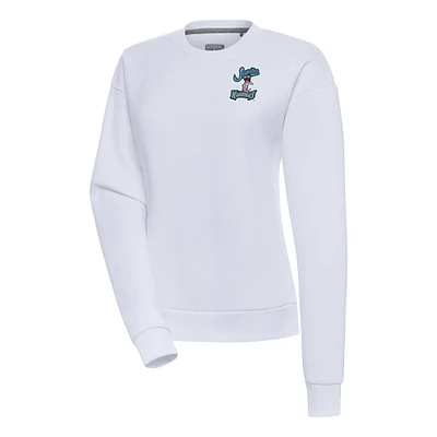 Women's Antigua White Jupiter Hammerheads Victory Pullover Sweatshirt