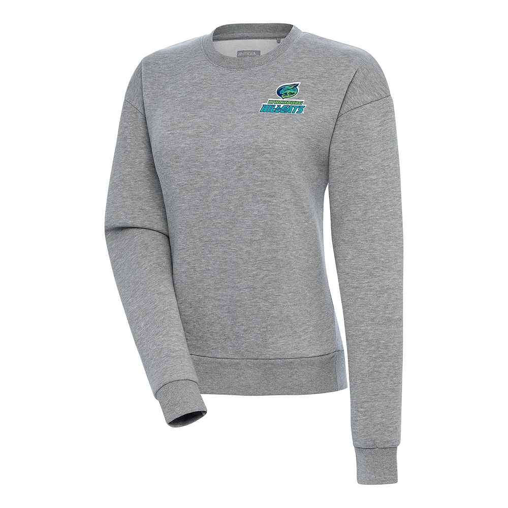 Women's Antigua Heather Gray Lynchburg Hillcats Victory Pullover Sweatshirt