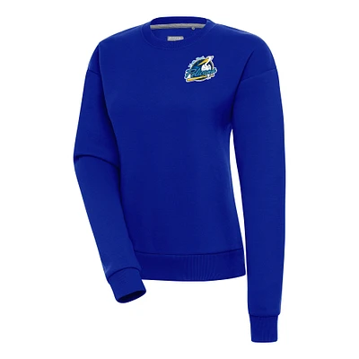 Women's Antigua Royal Myrtle Beach Pelicans Victory Pullover Sweatshirt