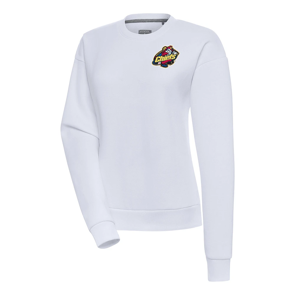 Women's Antigua White Peoria Chiefs Victory Pullover Sweatshirt