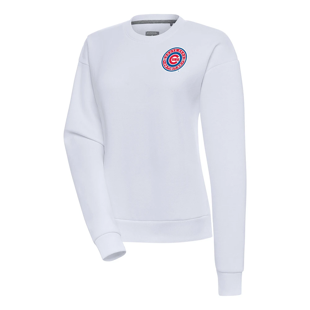 Women's Antigua White South Bend Cubs Victory Pullover Sweatshirt