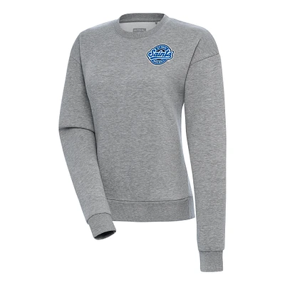 Women's Antigua Heather Gray St. Paul Saints Victory Pullover Sweatshirt
