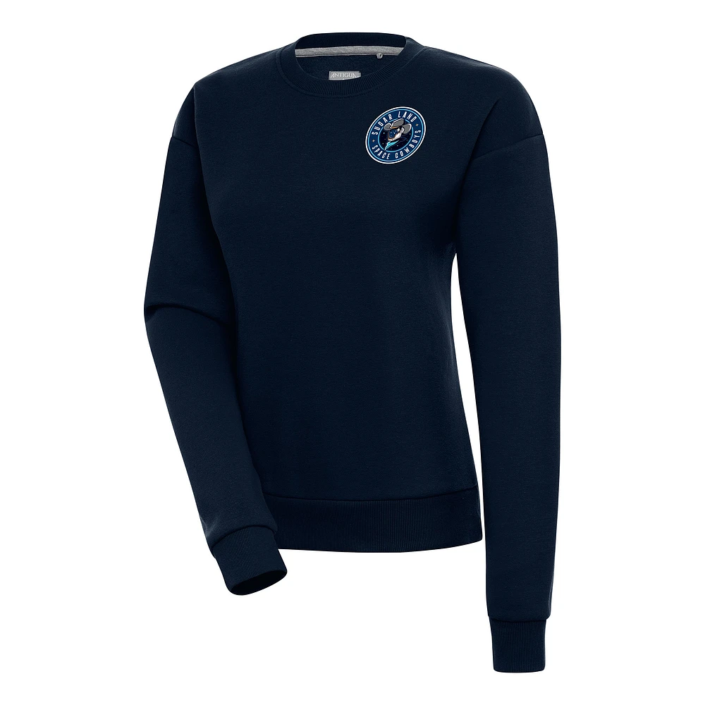 Women's Antigua Navy Sugar Land Space Cowboys Victory Pullover Sweatshirt
