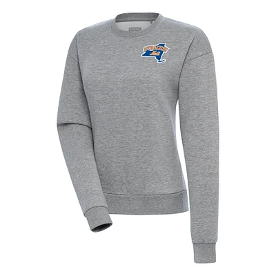 Women's Antigua Heather Gray Syracuse Mets Victory Pullover Sweatshirt