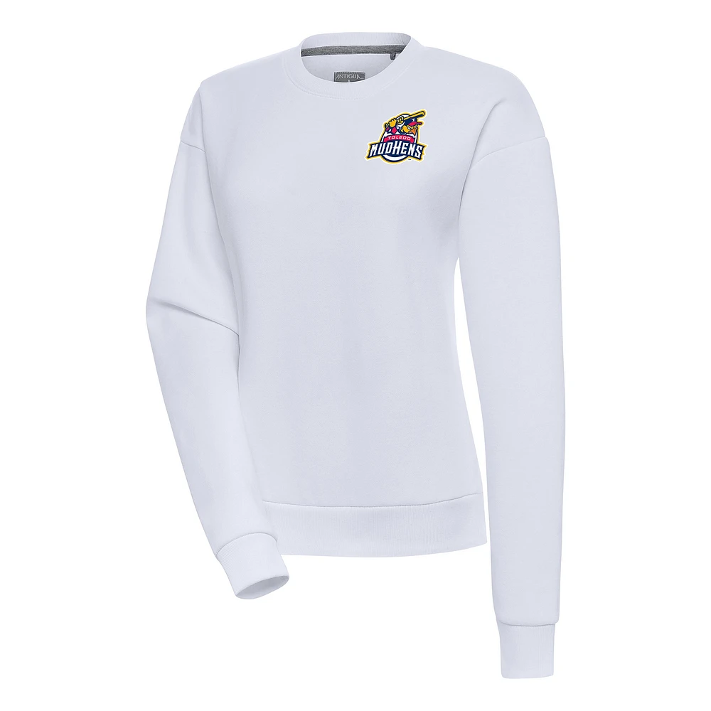 Women's Antigua White Toledo Mud Hens Victory Pullover Sweatshirt
