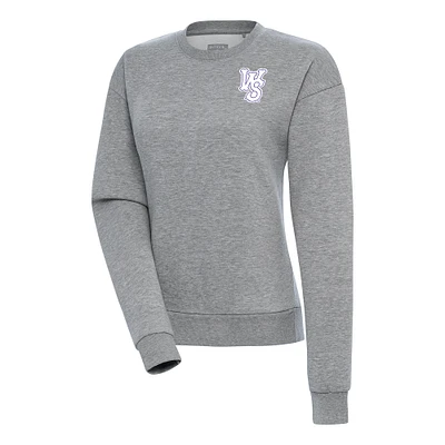Women's Antigua Heather Gray Winston-Salem Dash Victory Pullover Sweatshirt