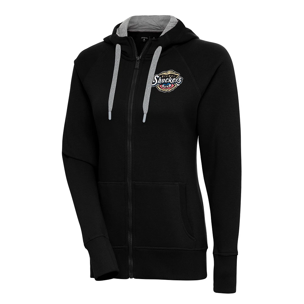 Women's Antigua Biloxi Shuckers Victory Full-Zip Hoodie