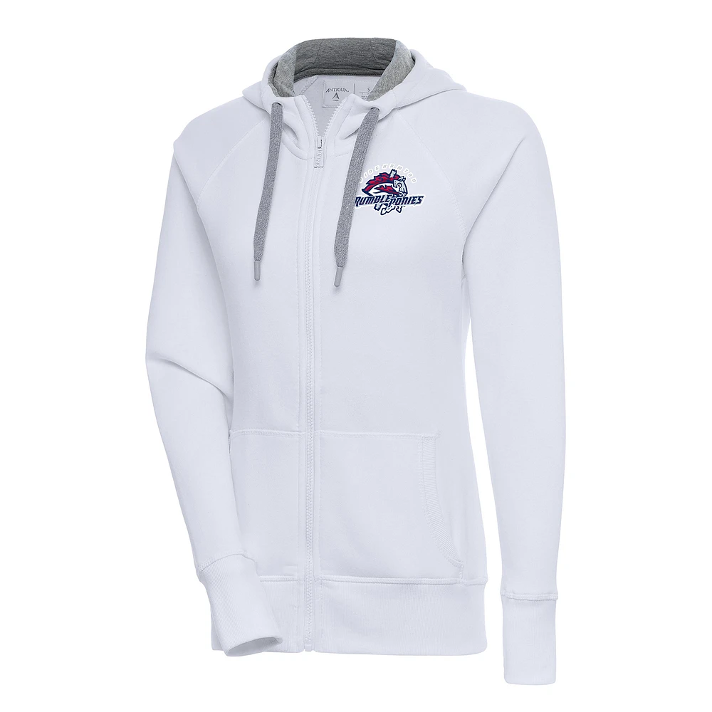 Women's Antigua Binghamton Rumble Ponies Victory Full-Zip Hoodie