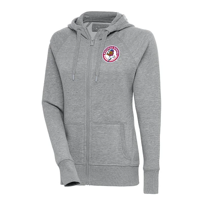 Women's Antigua Heather Gray Buffalo Bisons Victory Full-Zip Hoodie