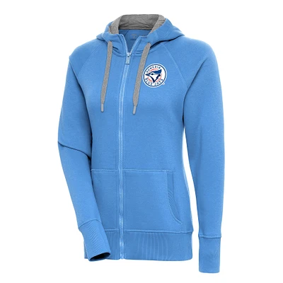 Women's Antigua  Powder Blue Dunedin Jays Victory Full-Zip Hoodie