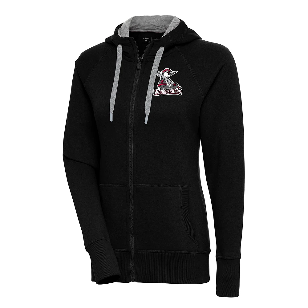 Women's Antigua Fayetteville Woodpeckers Victory Full-Zip Hoodie