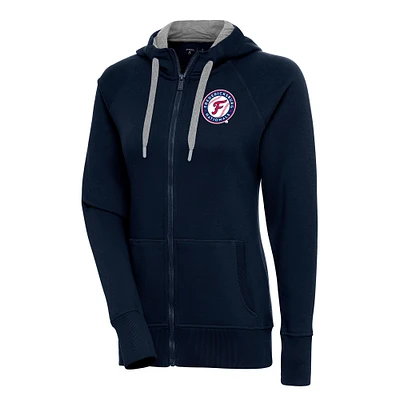 Women's Antigua Navy Fredericksburg Nationals Victory Full-Zip Hoodie