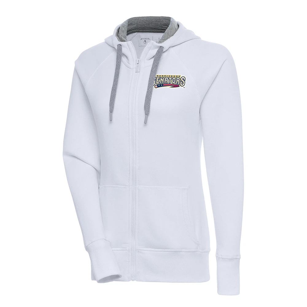Women's Antigua Harrisburg Senators Victory Full-Zip Hoodie