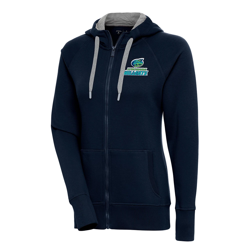 Women's Antigua Navy Lynchburg Hillcats Victory Full-Zip Hoodie