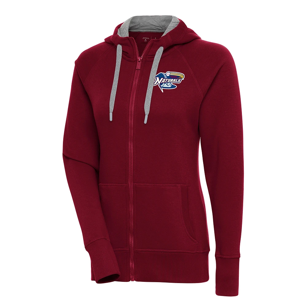 Women's Antigua Northwest Arkansas Naturals Victory Full-Zip Hoodie