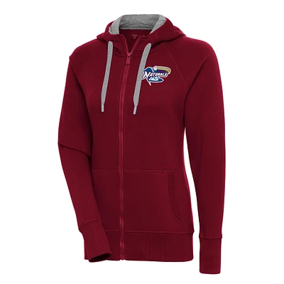 Women's Antigua Burgundy Northwest Arkansas Naturals Victory Full-Zip Hoodie