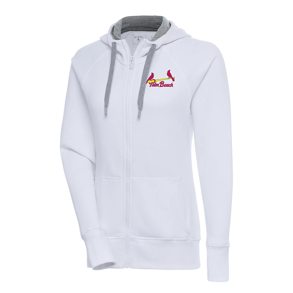 Women's Antigua Palm Beach Cardinals Victory Full-Zip Hoodie