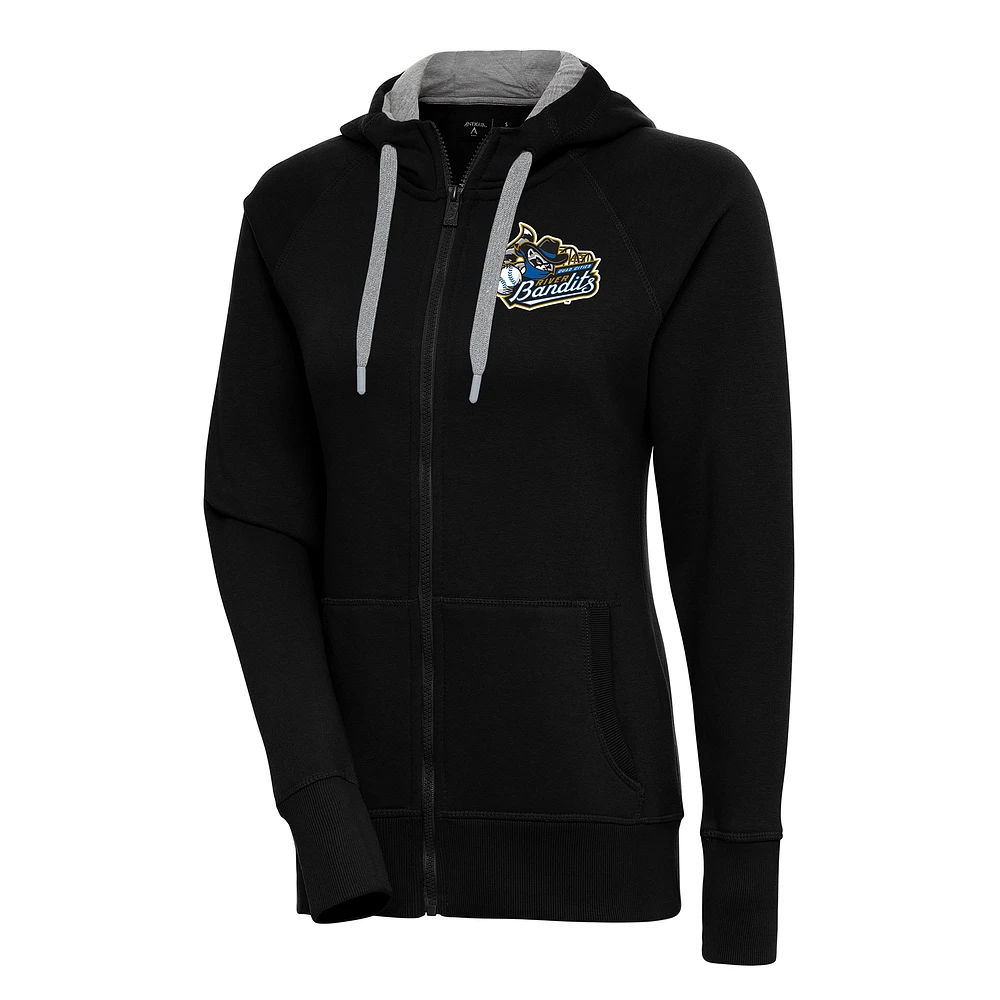 Women's Antigua Quad Cities River Bandits Victory Full-Zip Hoodie