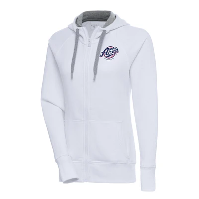 Women's Antigua White Reno Aces Victory Full-Zip Hoodie