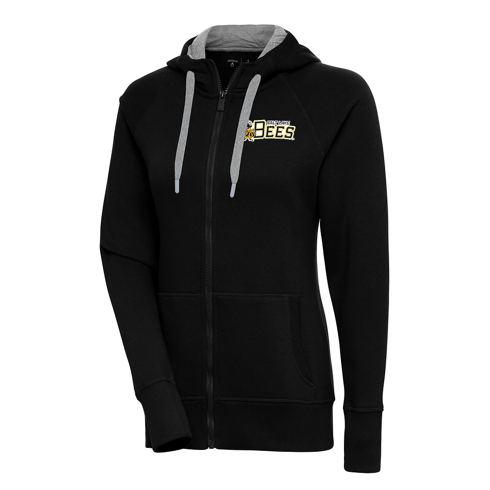 Women's Antigua Salt Lake Bees Victory Full-Zip Hoodie