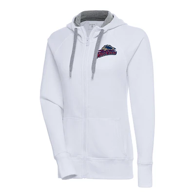 Women's Antigua White Scranton Wilkes-Barre RailRiders Victory Full-Zip Hoodie