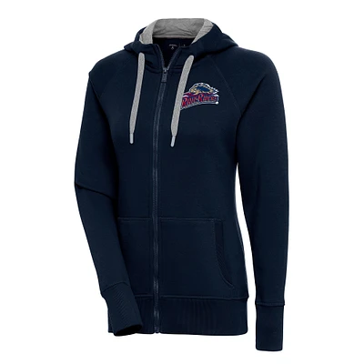 Women's Antigua Navy Scranton Wilkes-Barre RailRiders Victory Full-Zip Hoodie