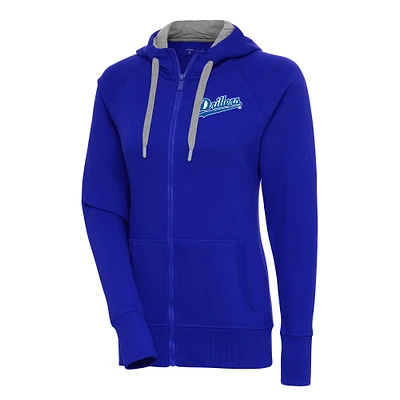 Women's Antigua  Royal Tulsa Drillers Victory Full-Zip Hoodie