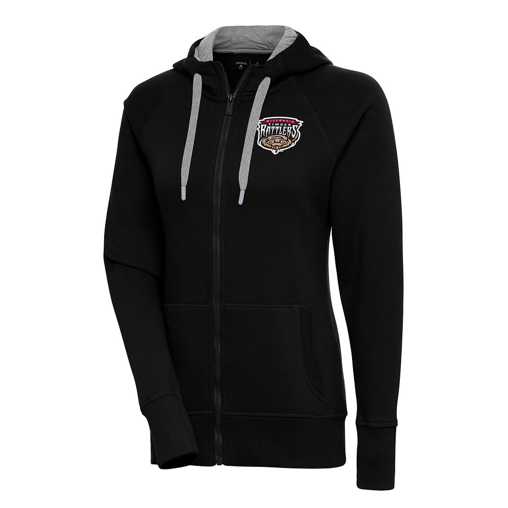 Women's Antigua Wisconsin Timber Rattlers Victory Full-Zip Hoodie