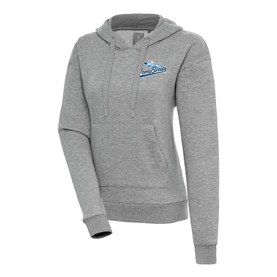 Women's Antigua Heather Gray Aberdeen IronBirds Victory Pullover Hoodie
