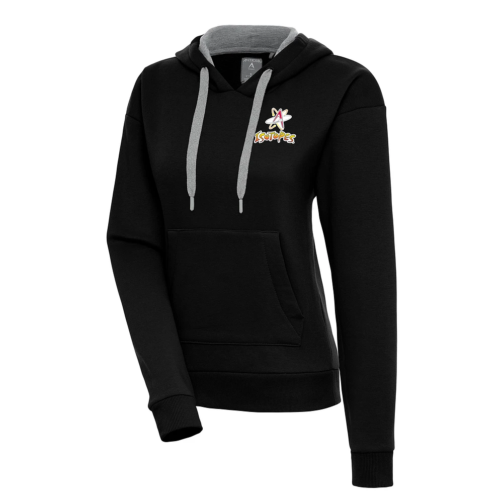 Women's Antigua Black Albuquerque Isotopes Victory Pullover Hoodie