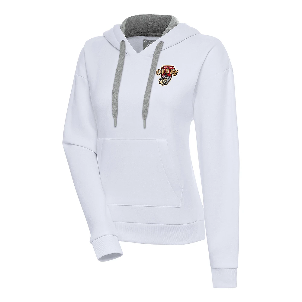 Women's Antigua White Altoona Curve Victory Pullover Hoodie