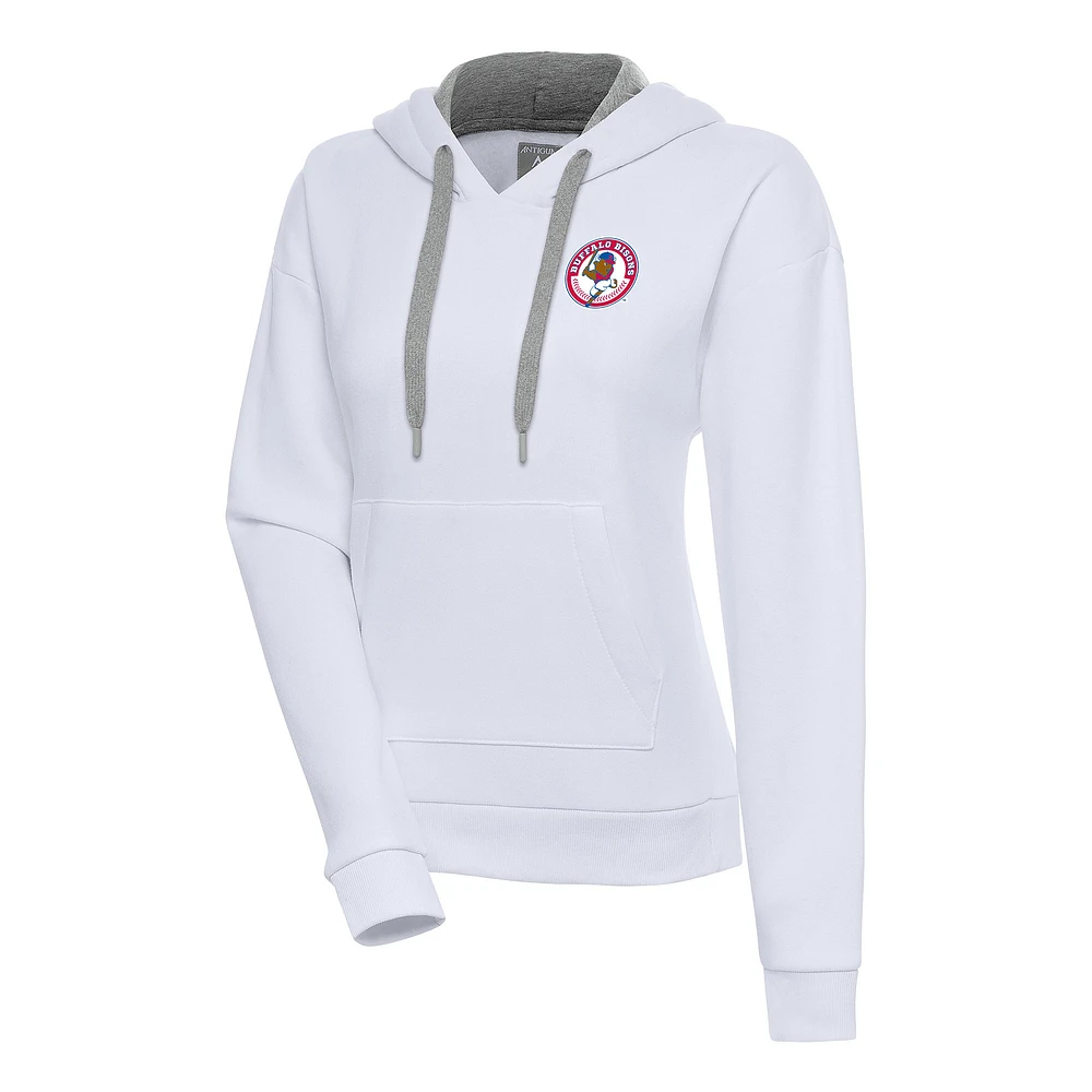 Women's Antigua White Buffalo Bisons Victory Pullover Hoodie