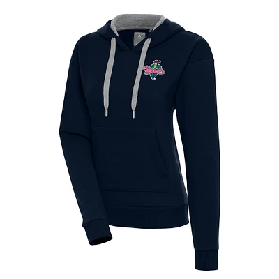 Women's Antigua Navy Cedar Rapids Kernels Victory Pullover Hoodie
