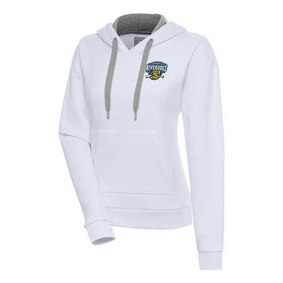 Women's Antigua White Charleston RiverDogs Victory Pullover Hoodie