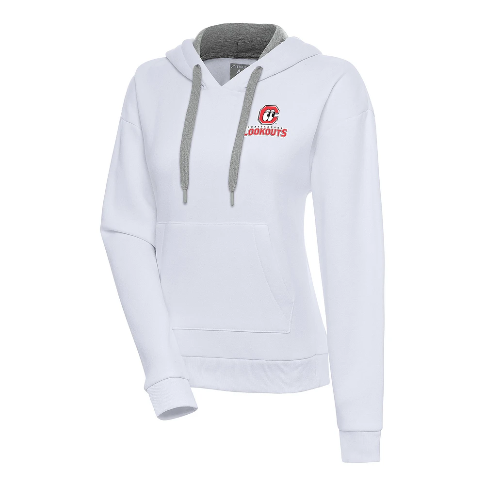 Women's Antigua White Chattanooga Lookouts Victory Pullover Hoodie