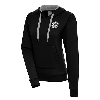 Women's Antigua Black Down East Wood Ducks Victory Pullover Hoodie