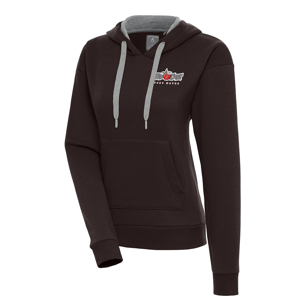 Women's Antigua Brown Fort Wayne TinCaps Victory Pullover Hoodie