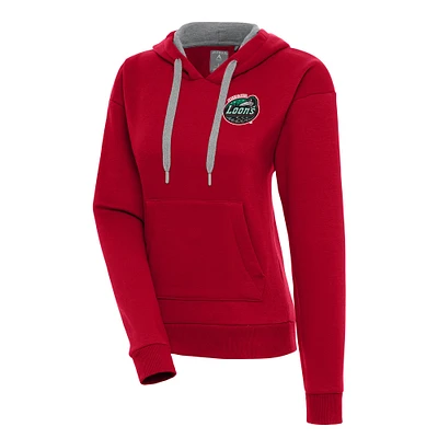 Women's Antigua Red Great Lakes Loons Victory Pullover Hoodie