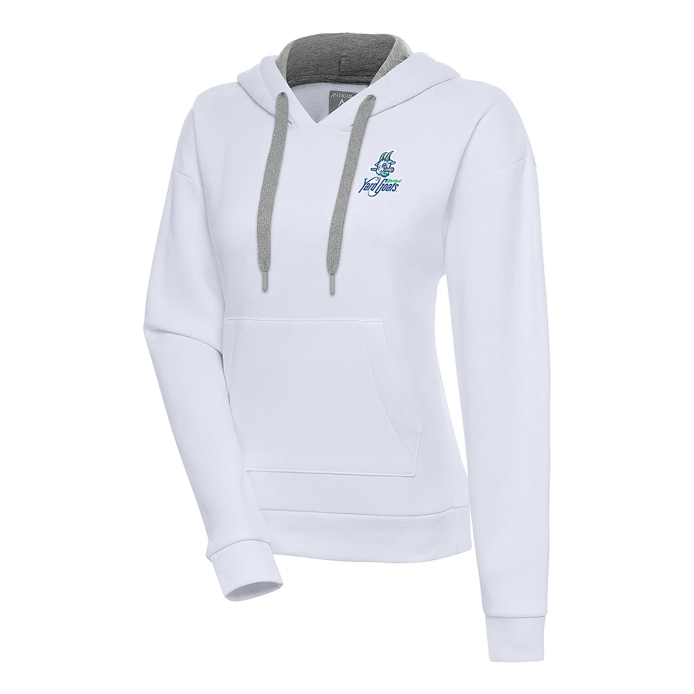 Women's Antigua White Hartford Yard Goats Victory Pullover Hoodie