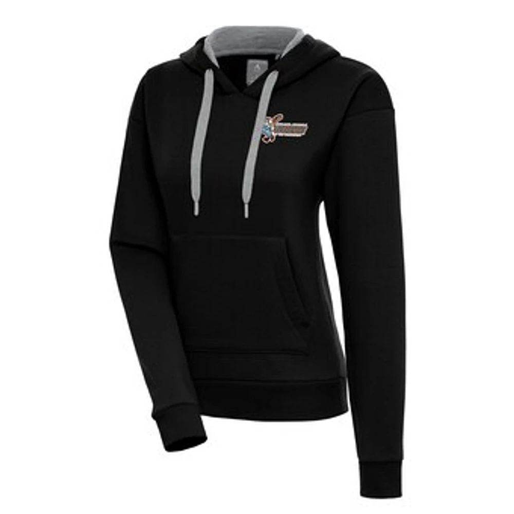 Women's Antigua Black Inland Empire 66ers Victory Pullover Hoodie