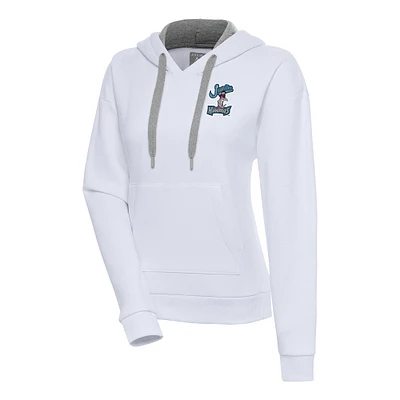 Women's Antigua White Jupiter Hammerheads Victory Pullover Hoodie