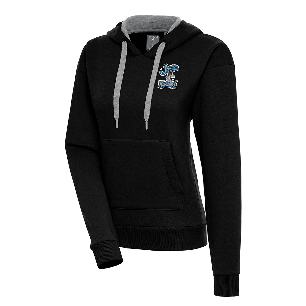 Women's Antigua Black Jupiter Hammerheads Victory Pullover Hoodie