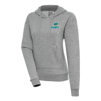 Women's Antigua Heather Gray Lynchburg Hillcats Victory Pullover Hoodie