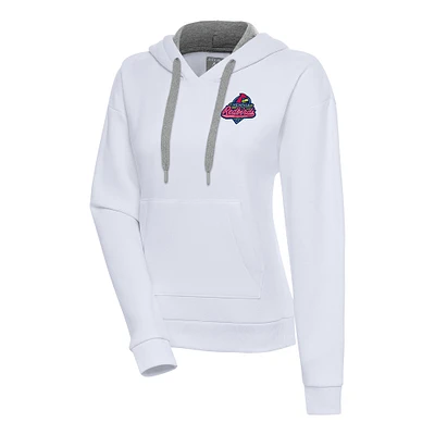 Women's Antigua White Memphis Redbirds Victory Pullover Hoodie