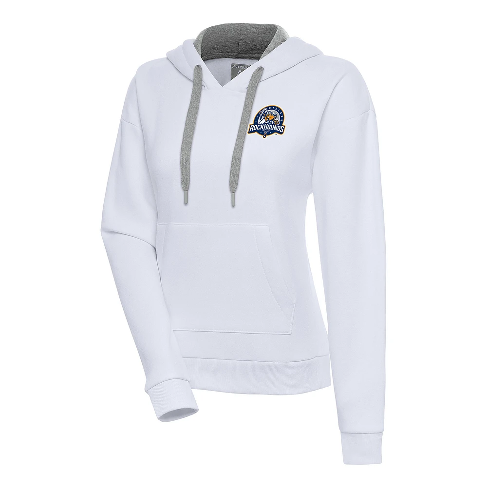 Women's Antigua White Midland Rockhounds Victory Pullover Hoodie