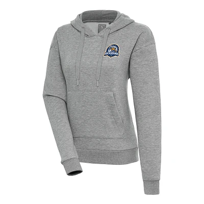 Women's Antigua Heather Gray Midland Rockhounds Victory Pullover Hoodie