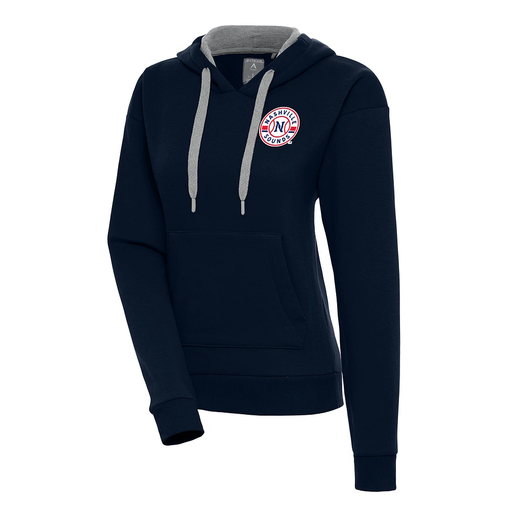 Women's Antigua Navy Nashville Sounds Victory Pullover Hoodie