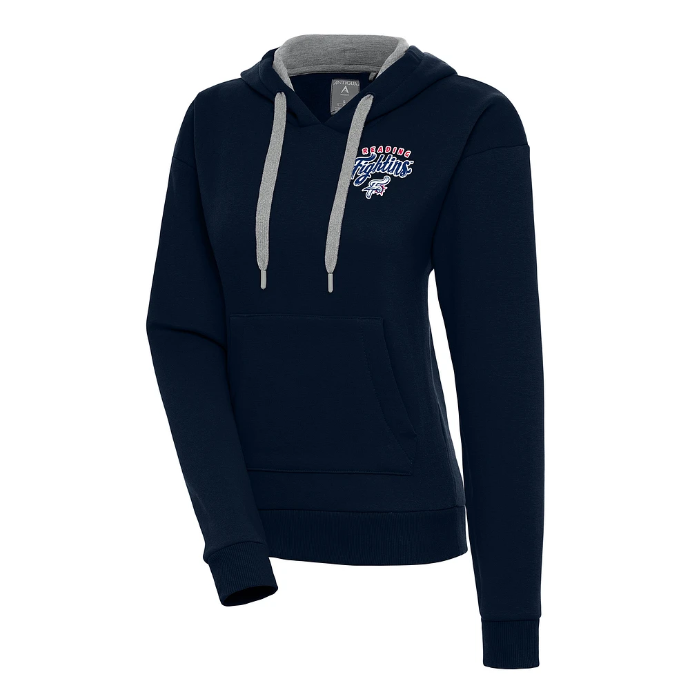Women's Antigua Navy Reading Phillies Victory Pullover Hoodie